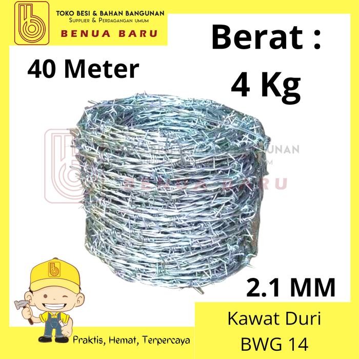 PREMIUM Kawat Duri Galvanis BWG 14 / Kawat Duri Pagar Galvanis BWG 14