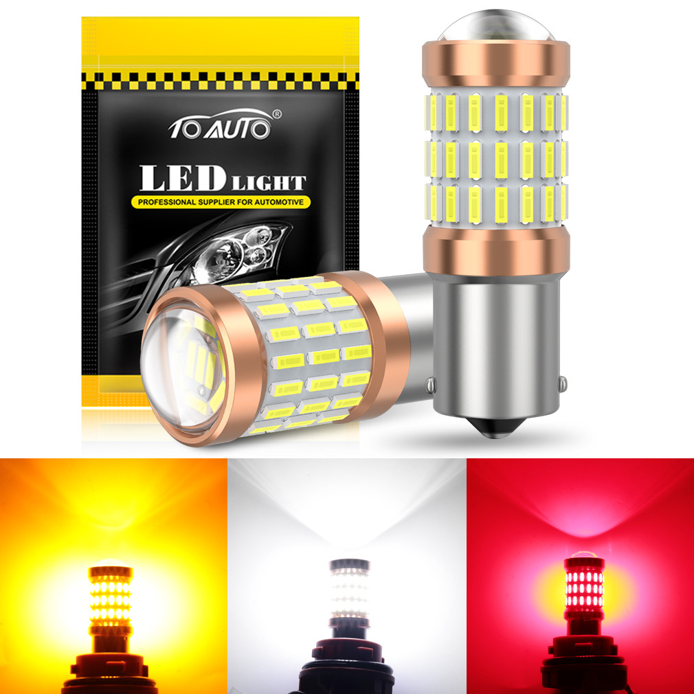 2 Buah 1156 BA15S P21W 1157 P21/5W BAY15D BAU15S PY21W T20 T25 3157 3156 S25 60SMD 3014 2400LM Pengg