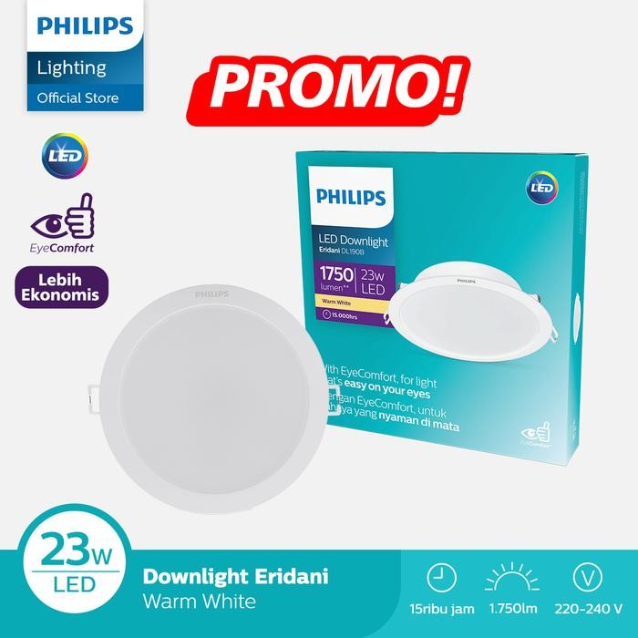 Lampu Philips Downlight Eridani LED18 D200 23W 30K Kuning
