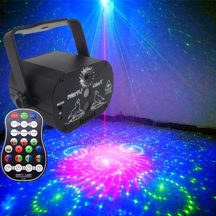 Lampu Proyektor Laser Panggung LED Mini Lighting Laser Projector Disco