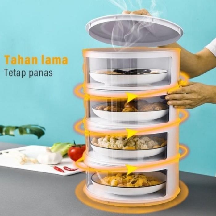 Rak Penyimpanan Makanan Susun Tudung Saji Makanan 4 Susun Tingkat