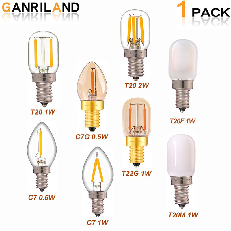 Ganriland Edison Led Candle Light Bulb E12 E14 Effect Dimmable Bulb