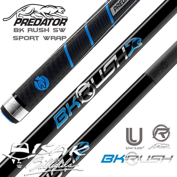 Predator BK Rush SW - Break Cue Stick Stik Biliar Billiard Asli Revo