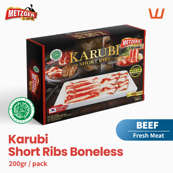 

Daging Sapi Premium Karubi HALAL BBQ Premium Shortplate Metzger 200g