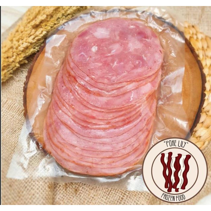 

298 SMOKE HAM SLICE DAGING BULAT TIPIS BABI PORK PREMIUM ENAK BEKU NEW
