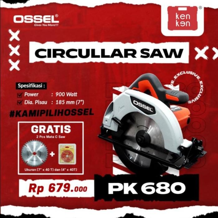 Termurah  Circular Saw Pk 680 Ossel Mesin Potong Kayu