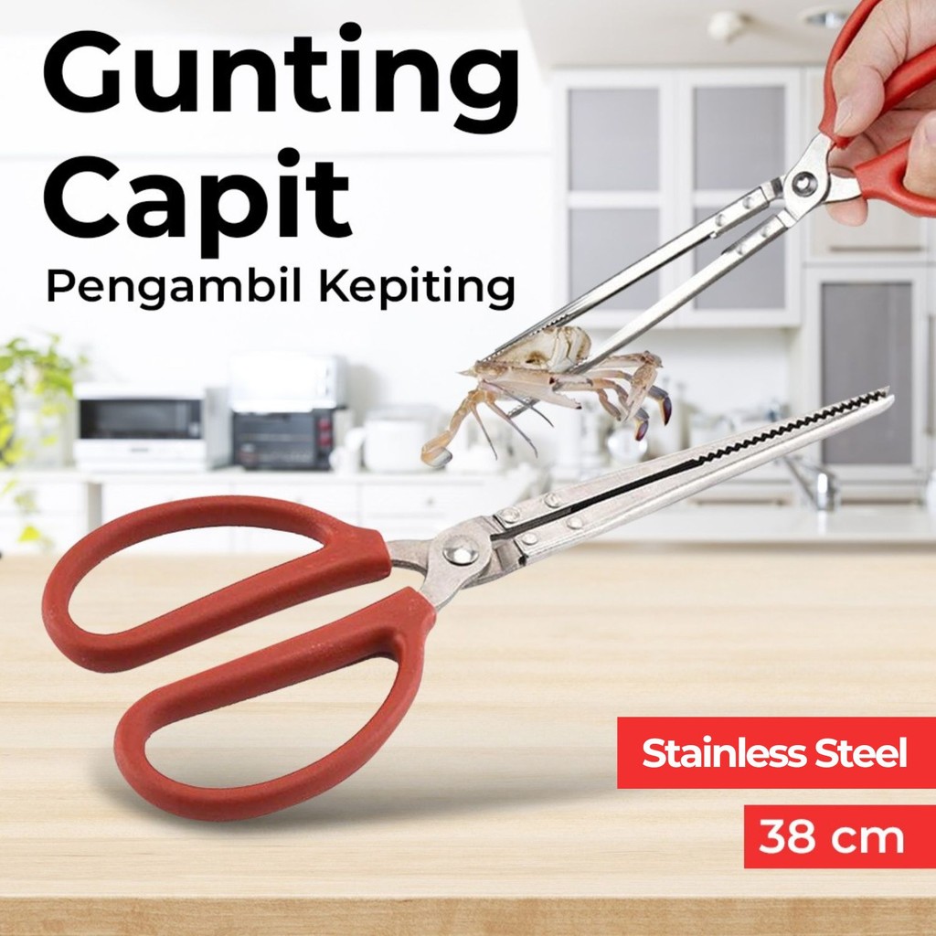 

[Mother's Heaven] HOUSEEN Crab Tongs Gunting Capit Pengambil Kepiting - Good Quality