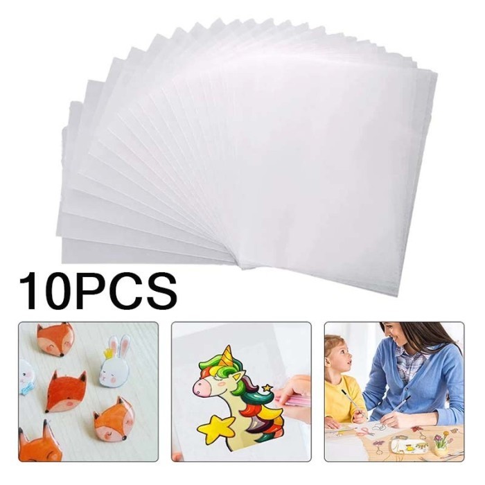 10pcs Plastik Shrink Paper 20*29cm Shrink Kertas Shrink Paper Diy Multifungsi Heat Shrink Sheets