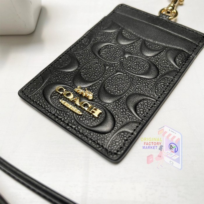 

[Deli Atk] Lanyard Coc 58634 Id Lanyard Signature In Debossed Leather Black