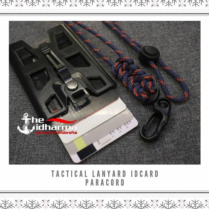 

[Deli Atk] Lanyard Id Card Holder Clip Metal 4 Kartu Tactical