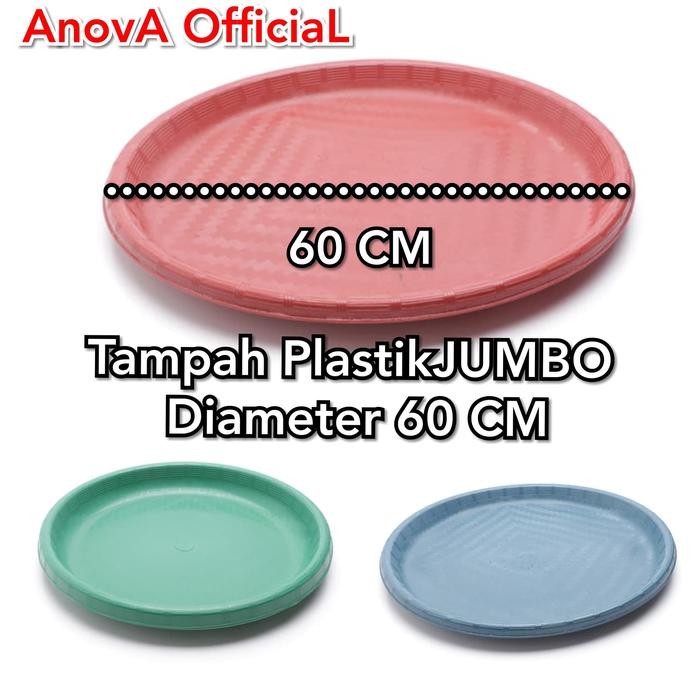 TAMPAH PLASTIK BULAT. JUMBO BESAR. 60 CM. NAMPAN.