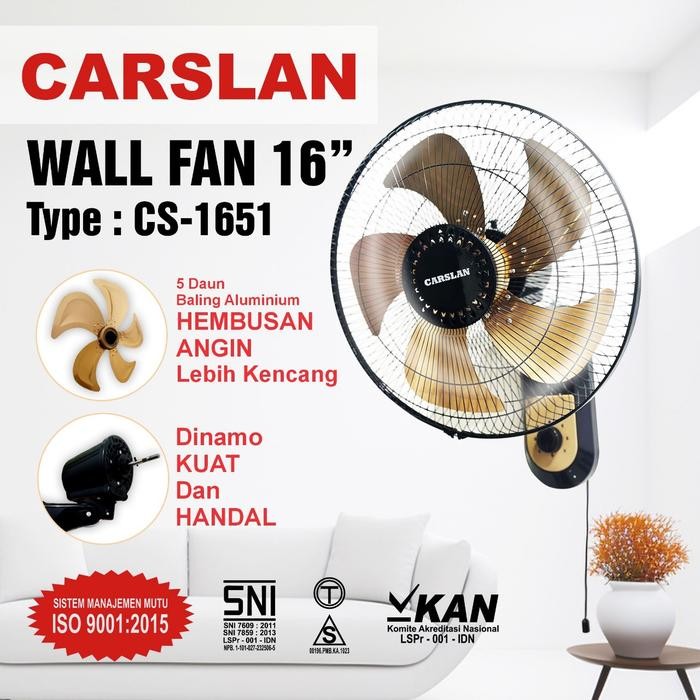 KIPAS ANGIN TORNADO WALLFAN/ KIPAS DINDING TORNADO 16INCH CARSLAN CS-1651 KIP AS