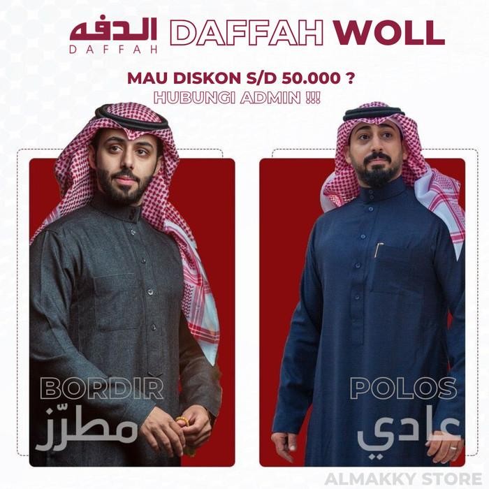 DAFFAH - Jubah Gamis Pria Koko Premium Daffah Woll Daffah Bordir Katun best seller