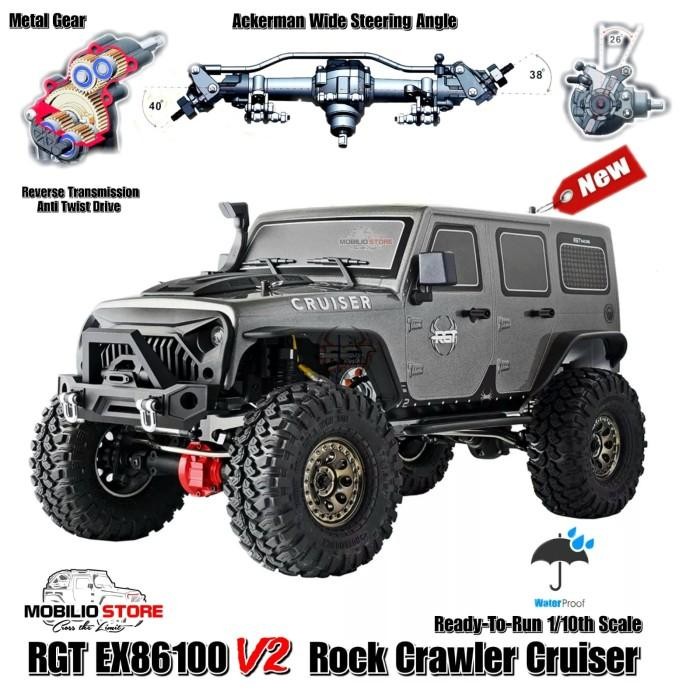 Stok Baru RGT EX 86100 V2 1:10 Scale Rock Crawler Cruiser 4WD Offroad RTR RC Car