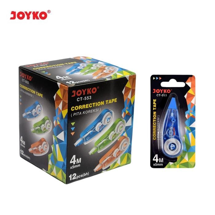 

1 box / 12 pcs correction tape / pita koreksi joyko ct-553 kode 1398