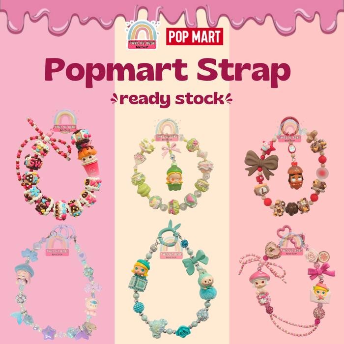 Kaisar.store5 READY STOCK Popmart Phone Strap Original / Bag Charm / Key Chain / Gantungan HP Tas