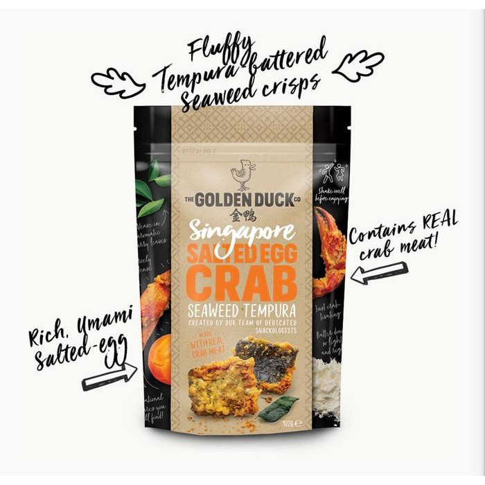 

SALE !!! THE GOLDEN DUCK CHILI CRAB SALTED EGG REAL CRAB MEAT SEAWEED TEMPURA READYY