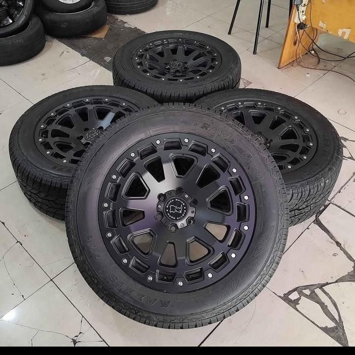 velg black Rino r20 velg mobil bekas ring 20 pcd 6x139 Ban maxxis 275 55 r20.