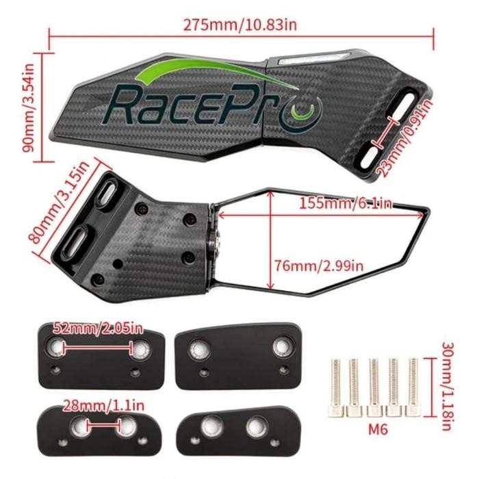 Spion Winglet New Plus Lampu Sen Spion Stealth Winglet Spion Fairing Universal Ninja Cbr Gsx Ducati