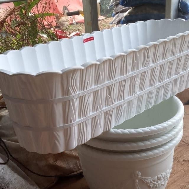 pot plastik panjang 60 motif kayu Kode 416