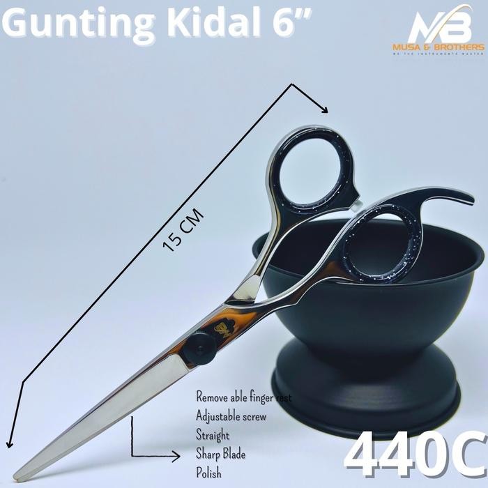 

MB Left-handed Scissors 6 dan 5,5 inchi, Gunting kindal, Gunting rambut tangan kiri Untuk