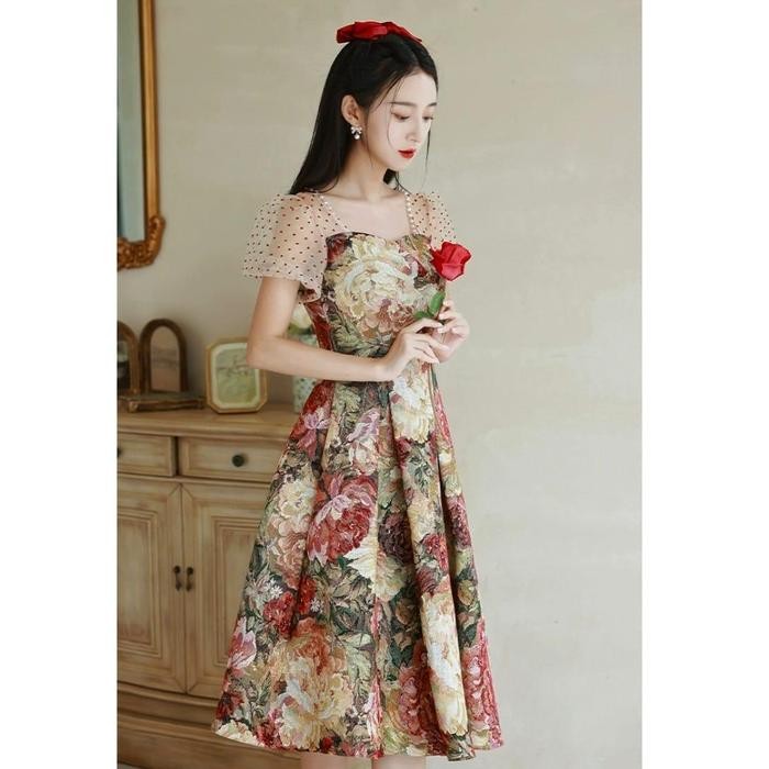 

[Basica Moda] 6930 Gaun Dress Mini Wanita Mayaca Vintage Flare