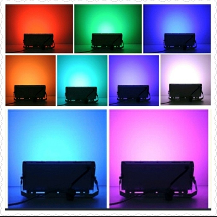 [Expert] LAMPU SOROT LED RGB 50W remot 220V ANTI AIR WARNA WARNI LED