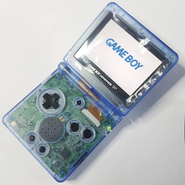 Nintendo gameboy advance sp 101 blue transparant gba sp101 backlight