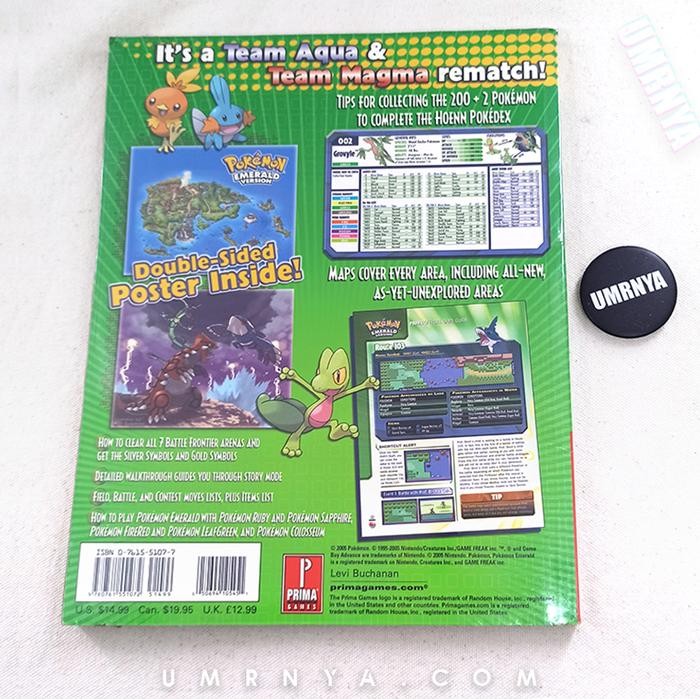 Guide Book Gameboy GBA Pokemon Emerald Version dan Fire Red Leaf Green