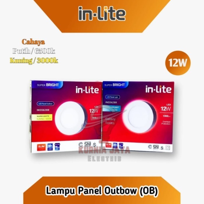 INLITE Downlight Panel Light LED Outbow 12W Bulat INSS628R