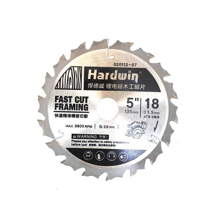 PREMIUM Hardwin Mata Gergaji Circular Saw 5 inch - TCT Circular Saw Blade for Solid Wood MDF