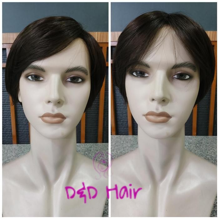 PREMIUM Wig Rambut - D&D1405 - Darkbrown - Wig Pendek - Wig Cowok - Wig Korea