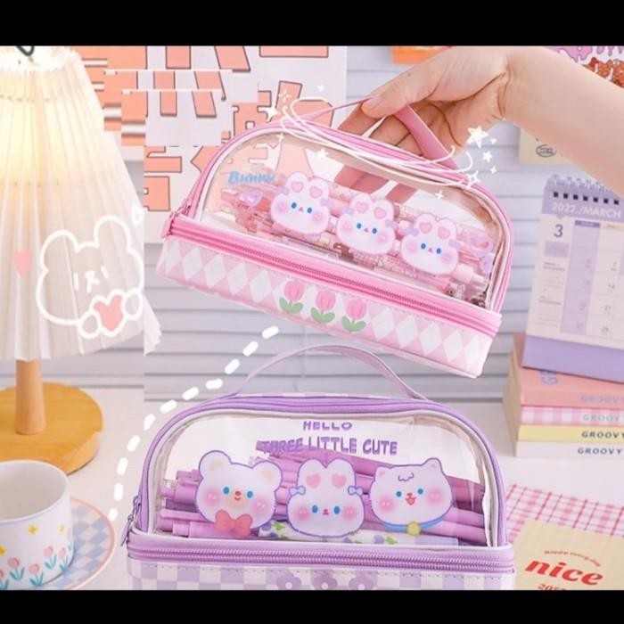 

Tas Kotak Pensil Multifungsi Tempat Pensil JUMBO MUAT BANYAK ATK Tempat Pensil Transparan Kotak