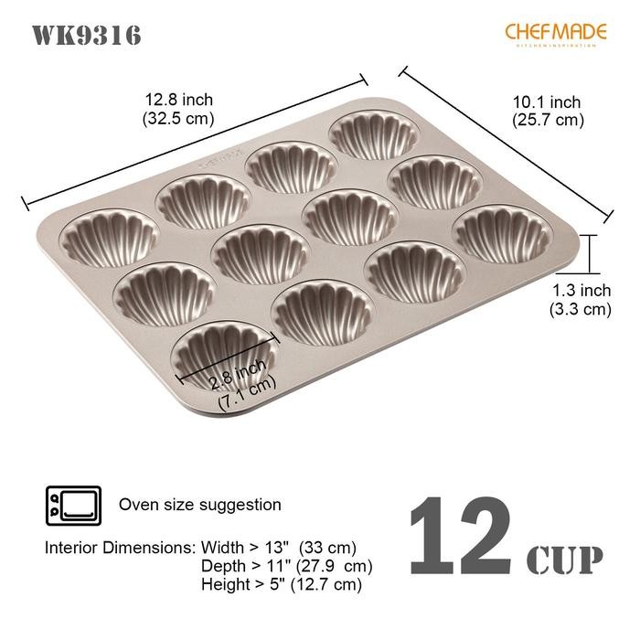 

12Cup Non Stick Madelefine Pan Chefmade Gratis Ongkir