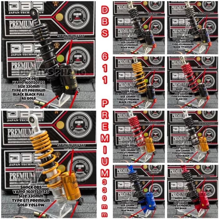 Shock Dbs 611 Premium Tabung Bawah Matic Dumper Singel Shock 330Mm Shockbreaker Tabung Bawah X Rider