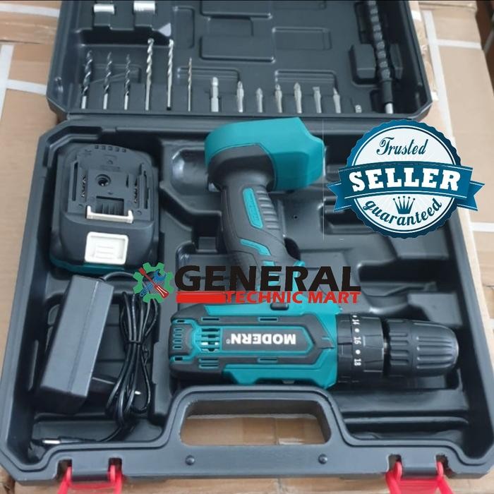 Mesin Bor Baterai Tembok Cordless Drill M-16 20V 2.0Ah MODERN