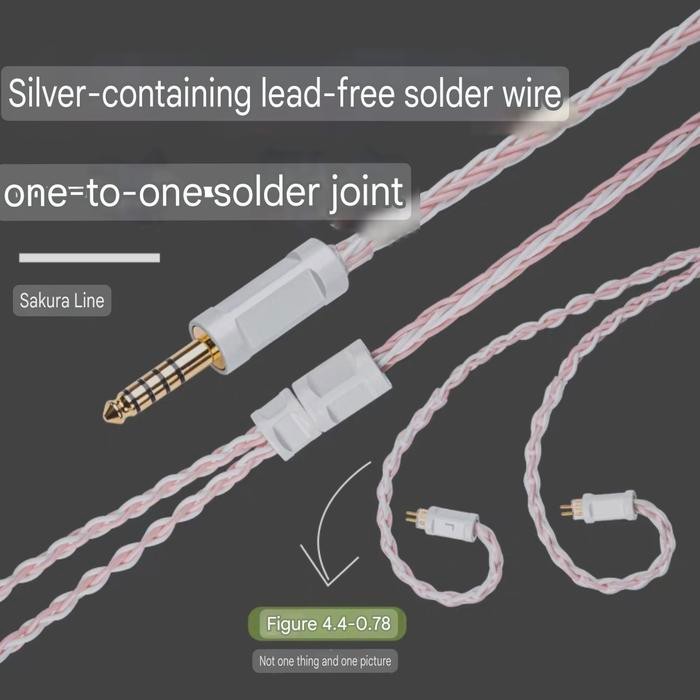 Yongse 8 Core Pink White Sakura Moondrop Tin Hifi Tangzu Simgot Letshuoer Cable 4.4Mm 3.5Mm Jack
