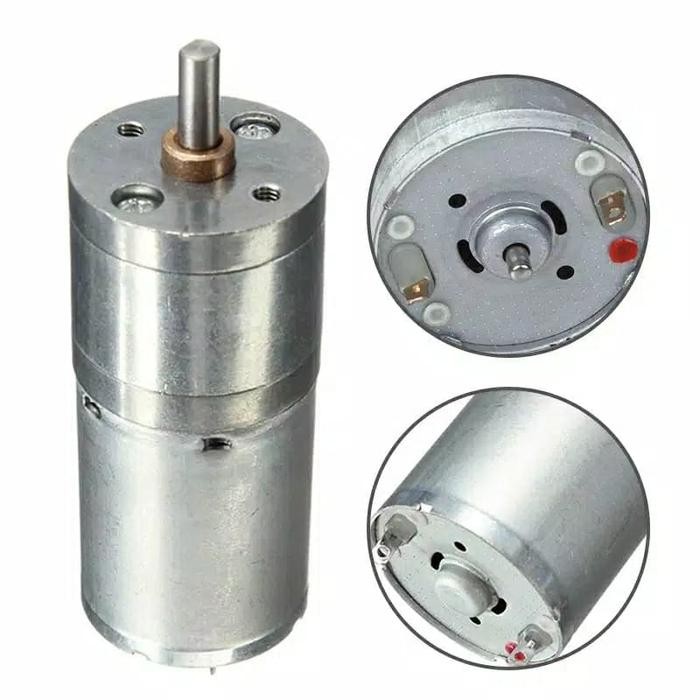 Motor Dc Gearbox Gear Box Torsi Tinggi 25Mm 300Rpm 12V Dc Bahan Baja