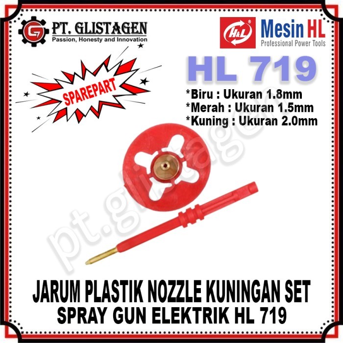HL NOZZLE NEEDLE SET JARUM KUNINGAN SPRAY GUN ELEKTRIK HL 719 ORIGINAL