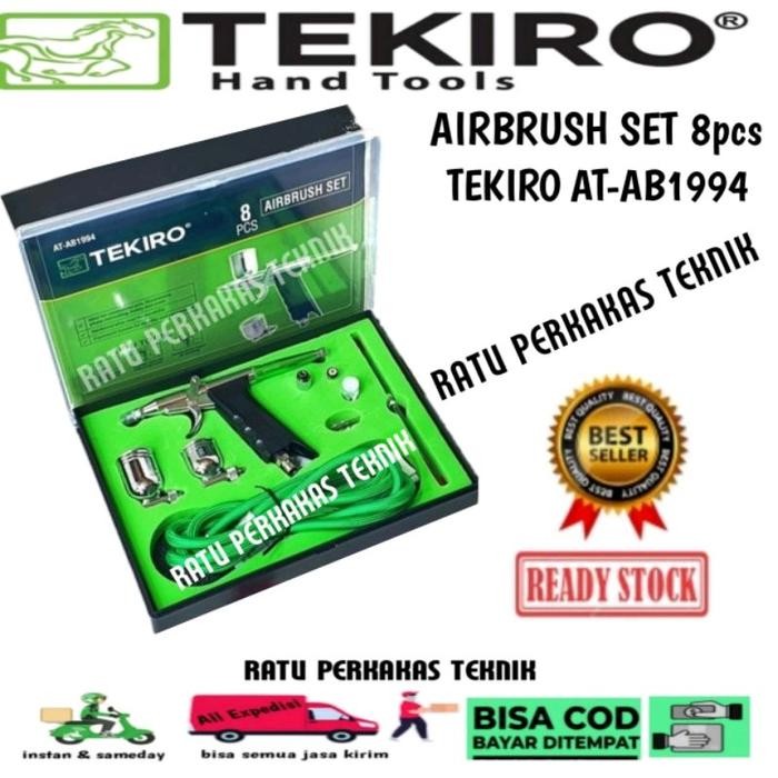 TEKIRO AIR BRUSH SET 8 PCS 0.3 MM / AIRBRUSH KIT PAINT SPRAY GUN SPET PEN LUKIS MURAL GRAFITI
