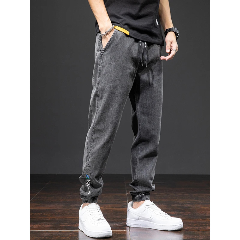 Spring Summer Black Blue Cargo Jeans Men Streetwear Denim Jogger Pants Men Baggy Harem Jean Trousers