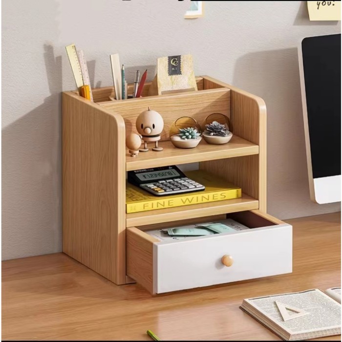 FURNIBEST MEJA RAK RAK BUKU MULTIFUNGSI RAK ORGANIZER MEJA