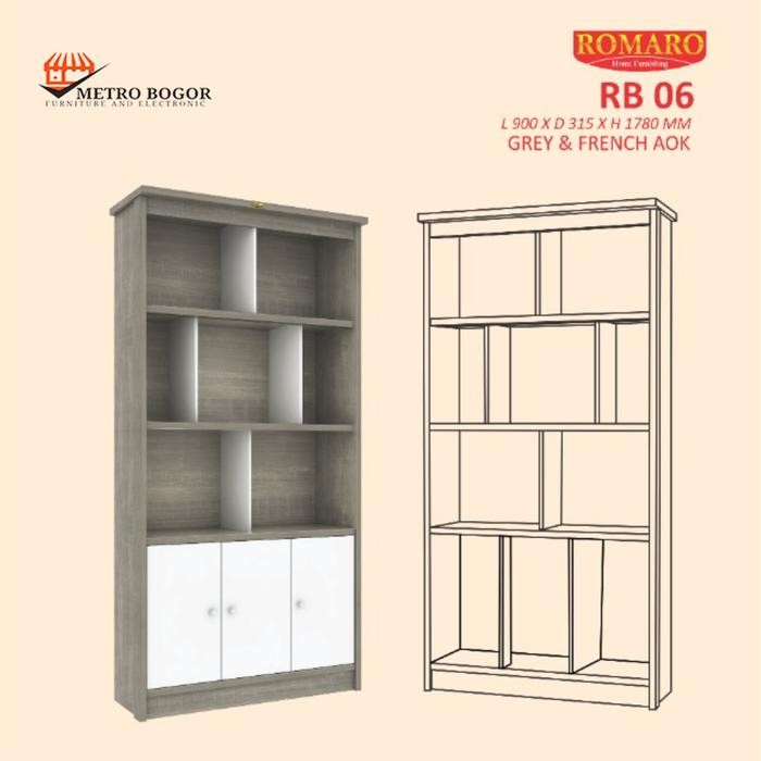 RAK BUKU / LEMARI BUKU ROMARO RB-06 MURAH