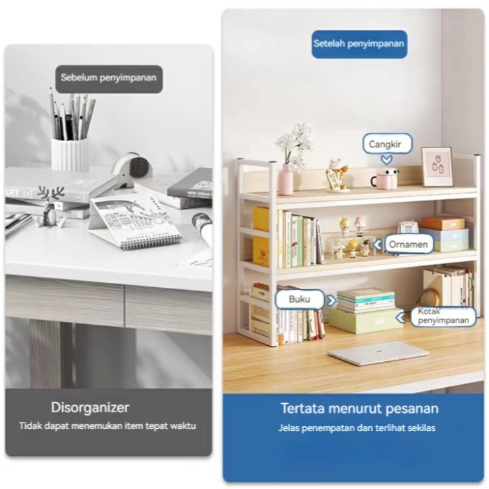 HIGHLINE RAK MEJA BELAJAR RAK BUKU MINIMALIS RAK SERBAGUNA