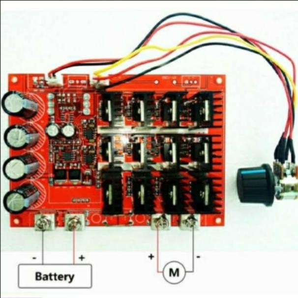 Modul Pwm 60A + Case Pengatur Kecepatan Motor Dc 12-55V 60A Pwm Dc