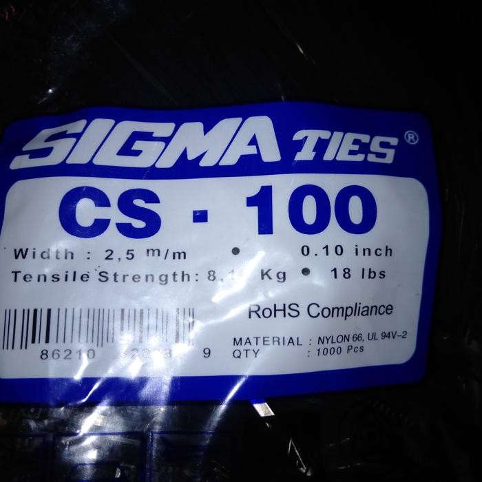 

Kabel Ties 10Cm Isi 1000 Pcs Hitam/Putih Merk Sigma