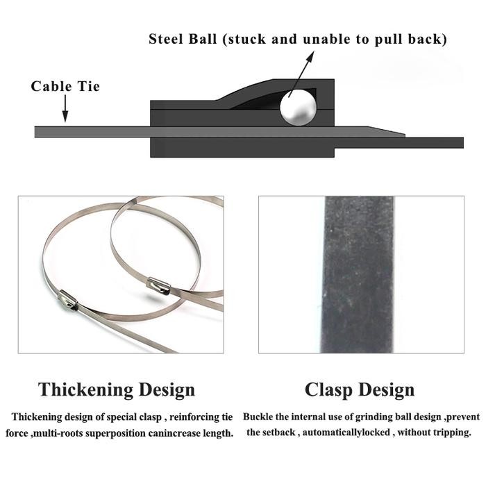 

Cable Ties Stainless Steel 304 100 Pcs Anti Karat