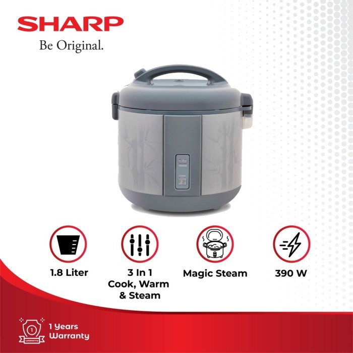 Sharp Cookwear Ks-A18Ttr Rice Cooker Black 1.8 Liter 380 Watt #Gratisongkir #Sale #Discount