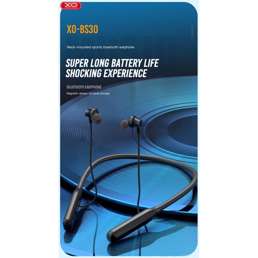 Terbaru Xo Sport Neckband Magnetic Bluetooth Earphone Headset W/Micro Sd Bs30 Packing Aman