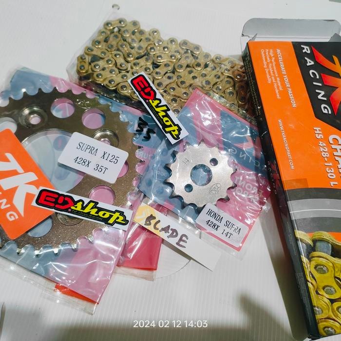 gear SET 428 Tebal BLADE full TK RACING 428H REVO SUPRA X125 fit 110